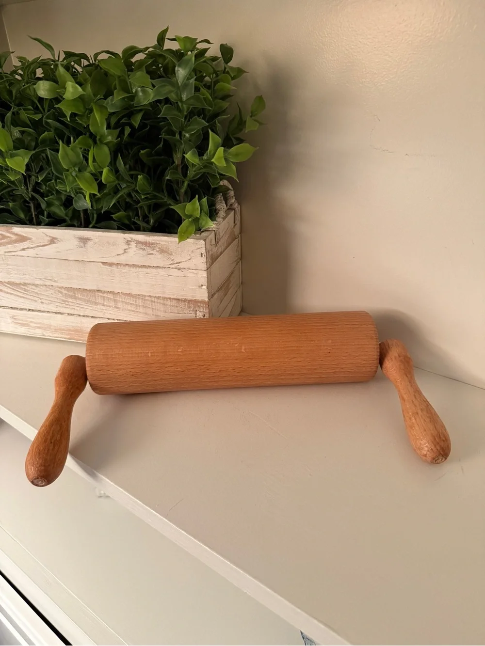 Wooden Vertical Handle Rolling Pin – Ergonomic Baking Tool Vintage